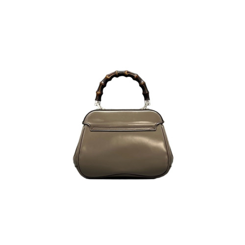 Gucci Bamboo Mini Lady Lock Bamboo Top Handle Bag Smooth Calfskin Grey Gucci Bamboo Mini Lady Lock Bamboo Top Handle Bag Smooth Calfskin Grey