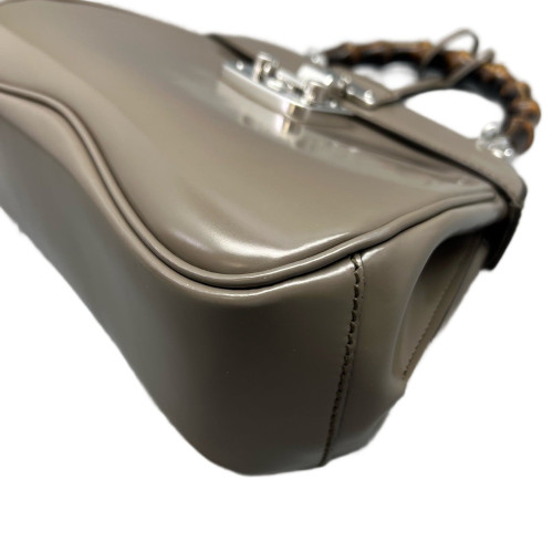 Gucci Bamboo Mini Lady Lock Bamboo Top Handle Bag Smooth Calfskin Grey Gucci Bamboo Mini Lady Lock Bamboo Top Handle Bag Smooth Calfskin Grey