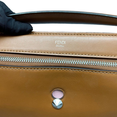 Fendi Dotcom Shoulder Bag Smooth Calfskin Tan Pink Fendi Dotcom Shoulder Bag Smooth Calfskin Tan Pink