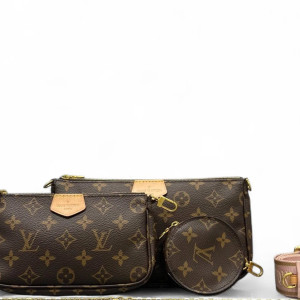 Louis Vuitton Multi Pochette Accessories Monogram Brown Pink