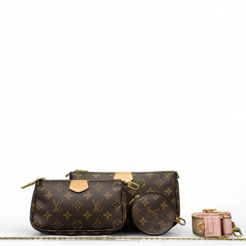 Louis Vuitton Multi Pochette Accessories Monogram Brown Pink