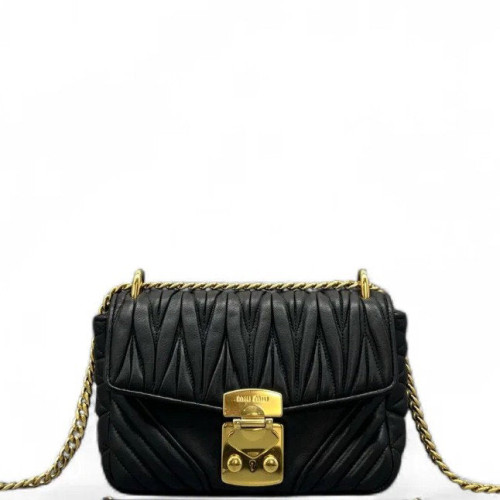Miu Miu Shoulder Bag Calfskin Black