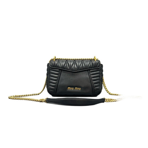 Miu Miu Shoulder Bag Calfskin Black