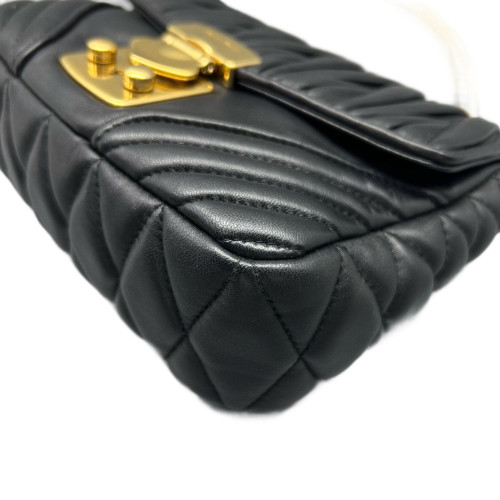Miu Miu Shoulder Bag Calfskin Black