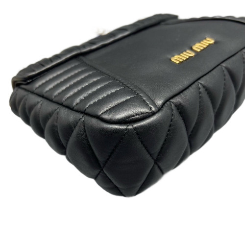 Miu Miu Shoulder Bag Calfskin Black