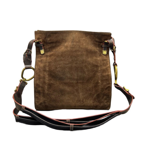 Loewe Studded Shoulder Bag Suede Brown Loewe Studded Shoulder Bag Suede Brown