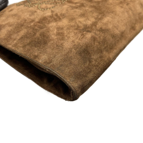 Loewe Studded Shoulder Bag Suede Brown Loewe Studded Shoulder Bag Suede Brown