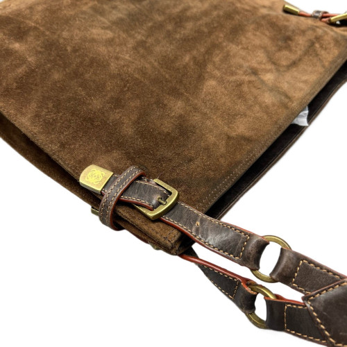 Loewe Studded Shoulder Bag Suede Brown Loewe Studded Shoulder Bag Suede Brown
