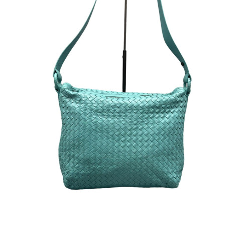 Bottega Veneta Shoulder Bag Calfskin Intrecciato Blue