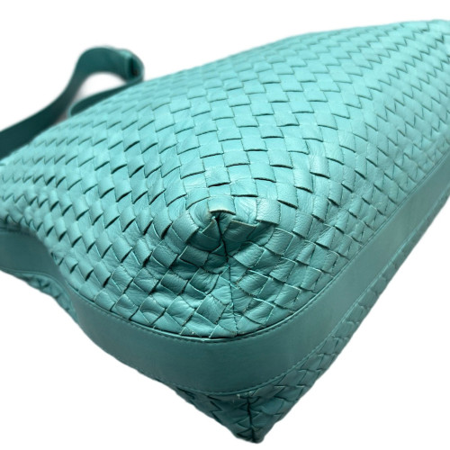 Bottega Veneta Shoulder Bag Calfskin Intrecciato Blue