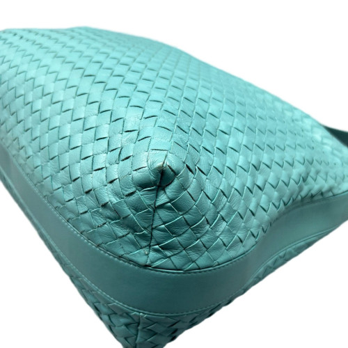 Bottega Veneta Shoulder Bag Calfskin Intrecciato Blue