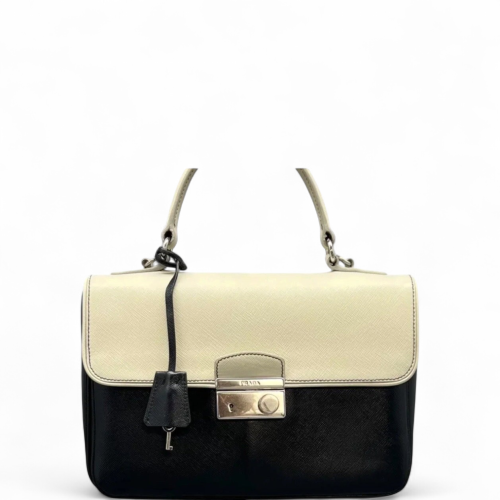 Prada Messenger Calfskin Black White
