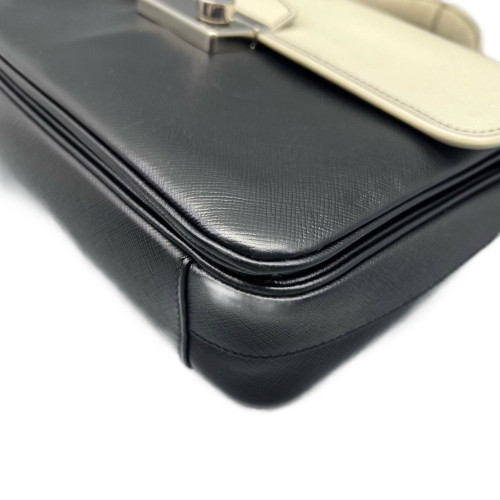 Prada Messenger Calfskin Black White
