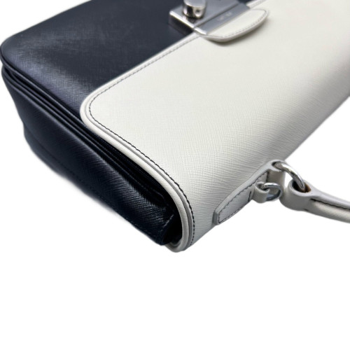 Prada Messenger Calfskin Black White