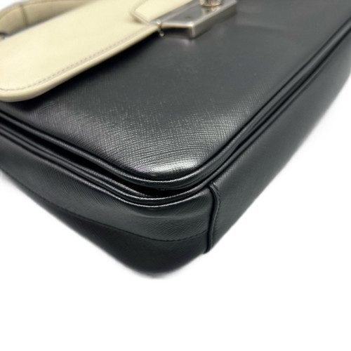 Prada Messenger Calfskin Black White