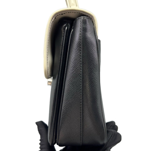 Prada Messenger Calfskin Black White