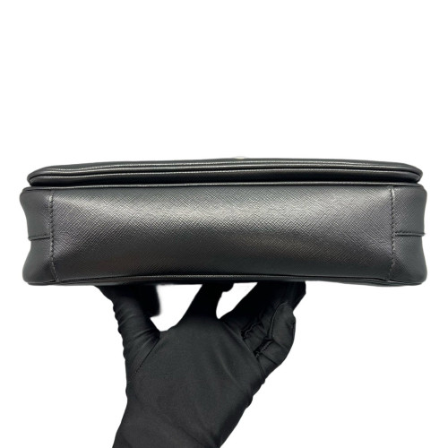 Prada Messenger Calfskin Black White