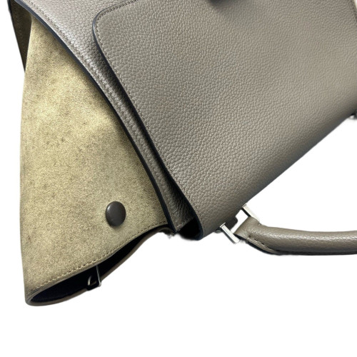 Celine Small Trapeze Calfskin Suede Grey