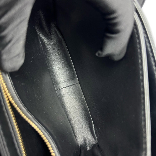 Celine Triomphe Teen Triomphe Shoulder Bag Glazed Calfskin Black