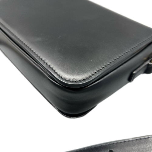 Celine Triomphe Teen Triomphe Shoulder Bag Glazed Calfskin Black