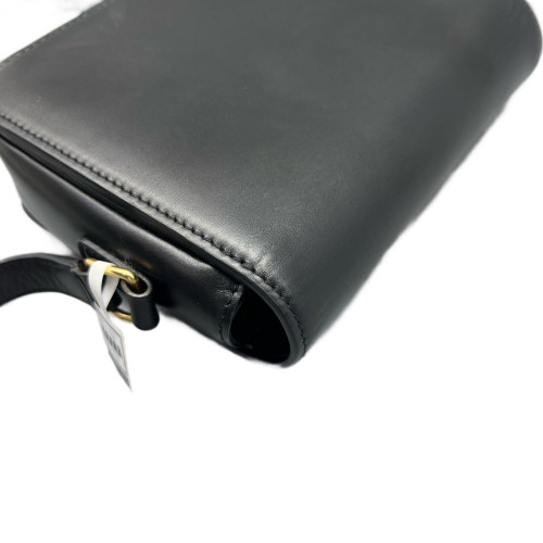 Celine Triomphe Teen Triomphe Shoulder Bag Glazed Calfskin Black