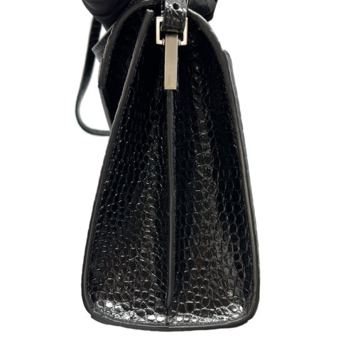 Yves Saint Laurent Two-Way Bag Calfskin Crocodile Embossed Black Yves Saint Laurent Two-Way Bag Calfskin Crocodile Embossed Black