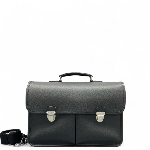 Louis Vuitton Anton Briefcase Calfskin Dark Grey