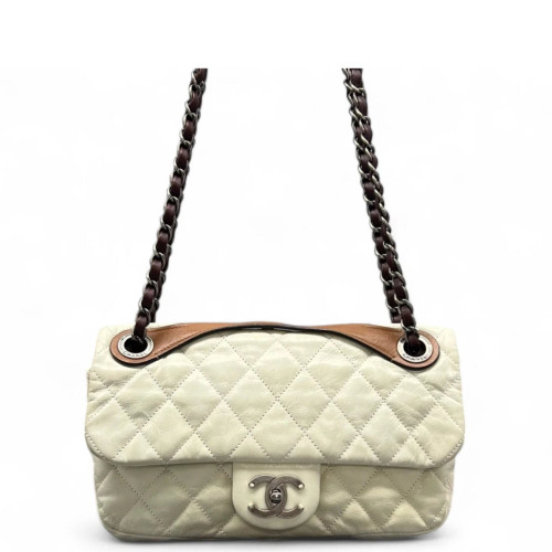 Chanel Quilted Medium Single Flap Calfskin White