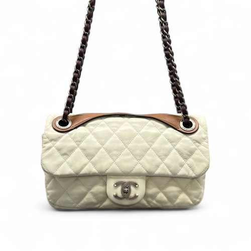 Chanel Quilted Medium Single Flap Calfskin White
