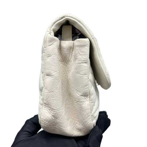 Chanel Quilted Medium Single Flap Calfskin White