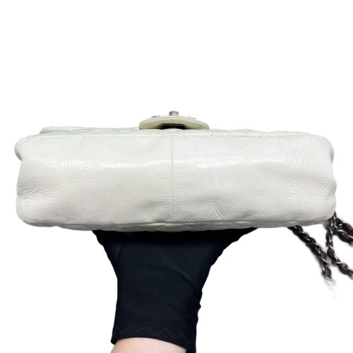 Chanel Quilted Medium Single Flap Calfskin White