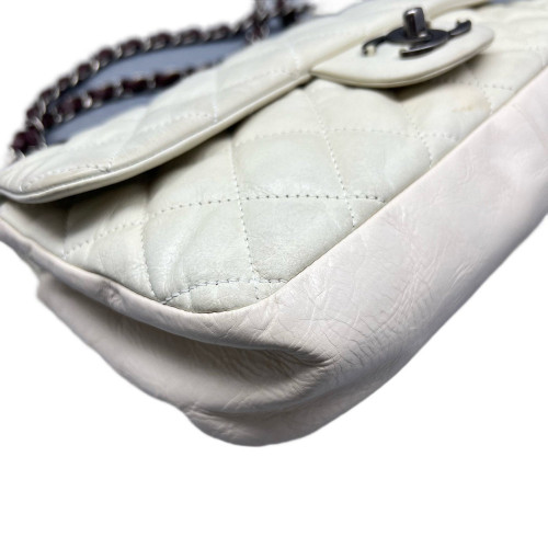 Chanel Quilted Medium Single Flap Calfskin White