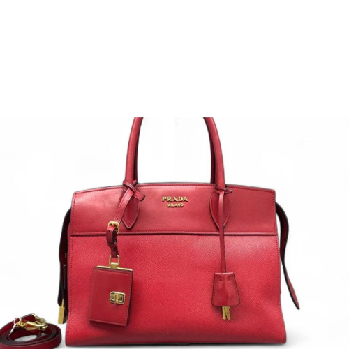 Prada Two-Way Bag Saffiano Calfskin Red