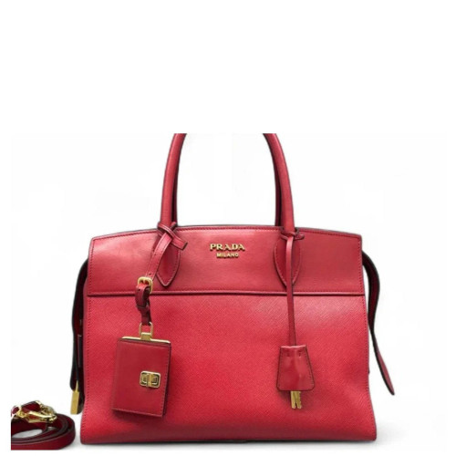 Prada Two-Way Bag Saffiano Calfskin Red