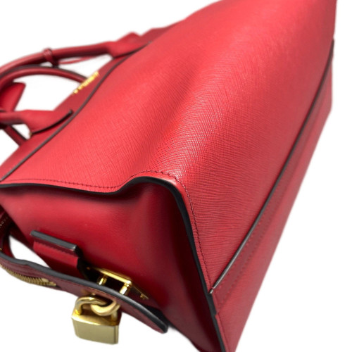 Prada Two-Way Bag Saffiano Calfskin Red