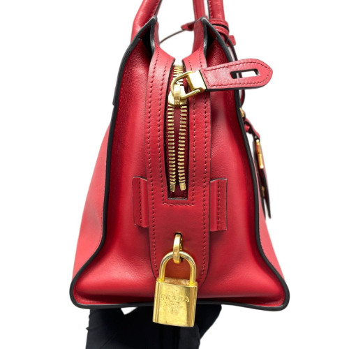 Prada Two-Way Bag Saffiano Calfskin Red
