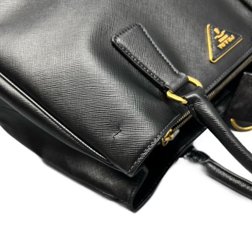 Prada Medium Galleria Double Zip Tote Saffiano Calfskin Black