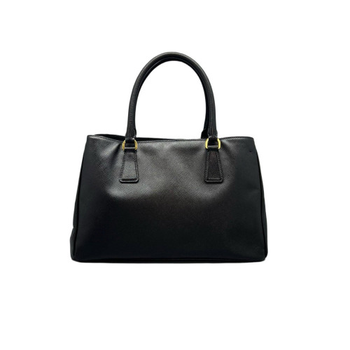 Prada Medium Galleria Double Zip Tote Saffiano Calfskin Black