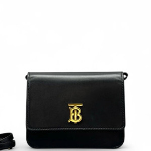 Burberry Flap Bag Smooth Calfskin Black Burberry Flap Bag Smooth Calfskin Black