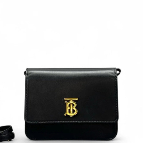 Burberry Flap Bag Smooth Calfskin Black