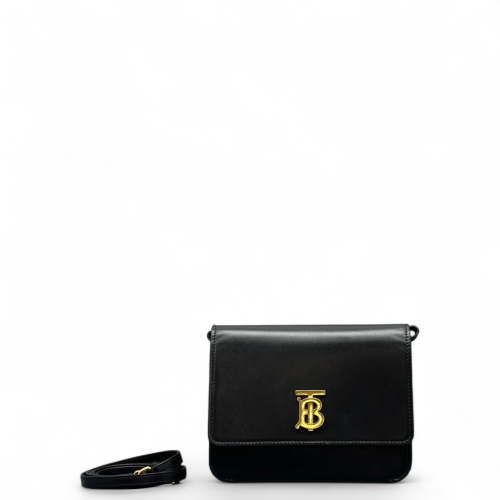 Burberry Flap Bag Smooth Calfskin Black