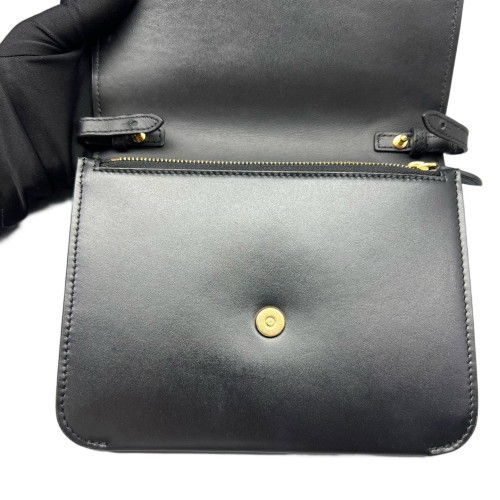 Burberry Flap Bag Smooth Calfskin Black