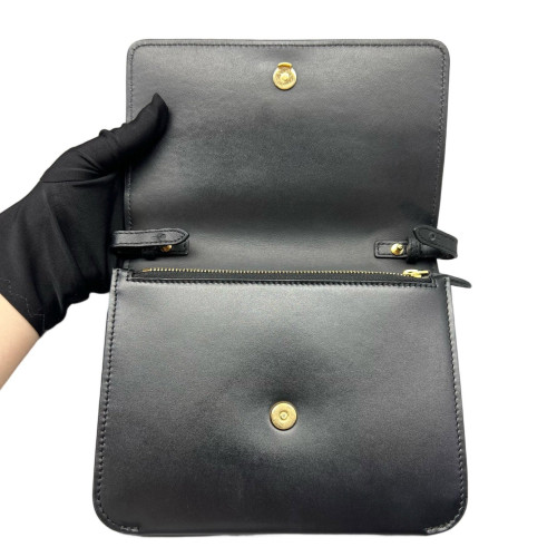 Burberry Flap Bag Smooth Calfskin Black