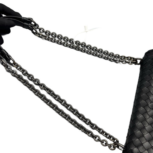 Bottega Veneta Intrecciato Medium Olimpia Shoulder Bag Lambskin Intrecciato Black