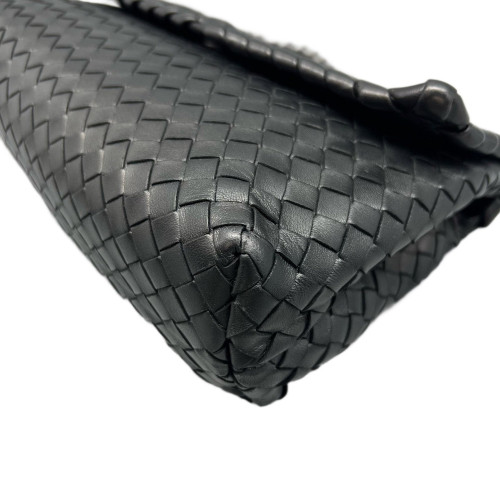 Bottega Veneta Intrecciato Medium Olimpia Shoulder Bag Lambskin Intrecciato Black