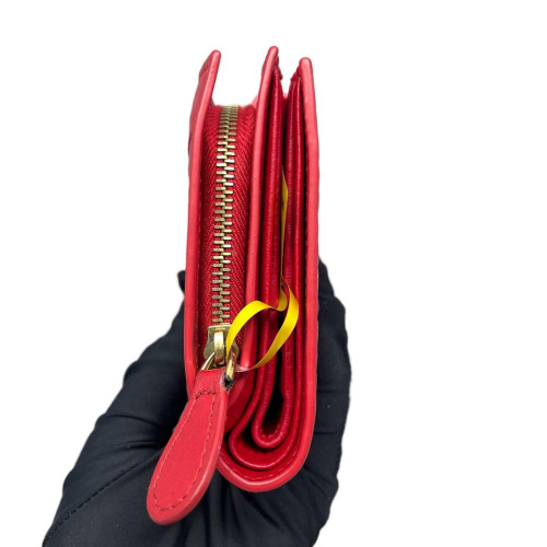Bottega Veneta Compact Wallet Calfskin Intrecciato Red