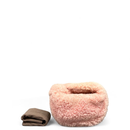 Bottega Veneta Mini Jodie Faux Fur Pink