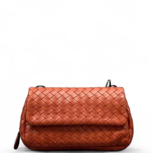 Bottega Veneta Shoulder Bag Calfskin Intrecciato Brick Red