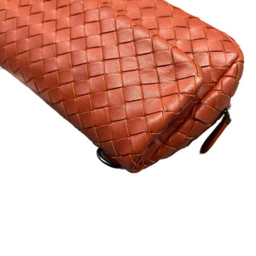 Bottega Veneta Shoulder Bag Calfskin Intrecciato Brick Red
