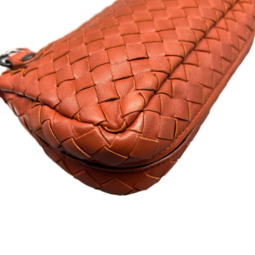 Bottega Veneta Shoulder Bag Calfskin Intrecciato Brick Red